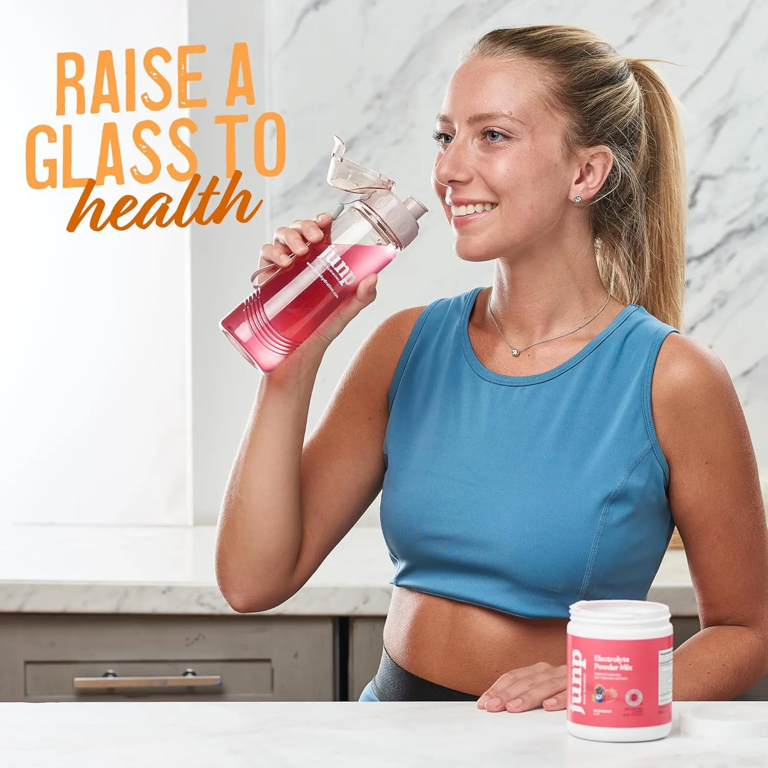JUNP Electrolytes Powder No Sugar No Carbs, Sweet Tangy Citrus Orange Keto Electrolyte Drink Mix, Potassium & Salt Hydration Powder Electrolytes Zero Calorie Sugar Free Electrolyte Powder, 90 Servings