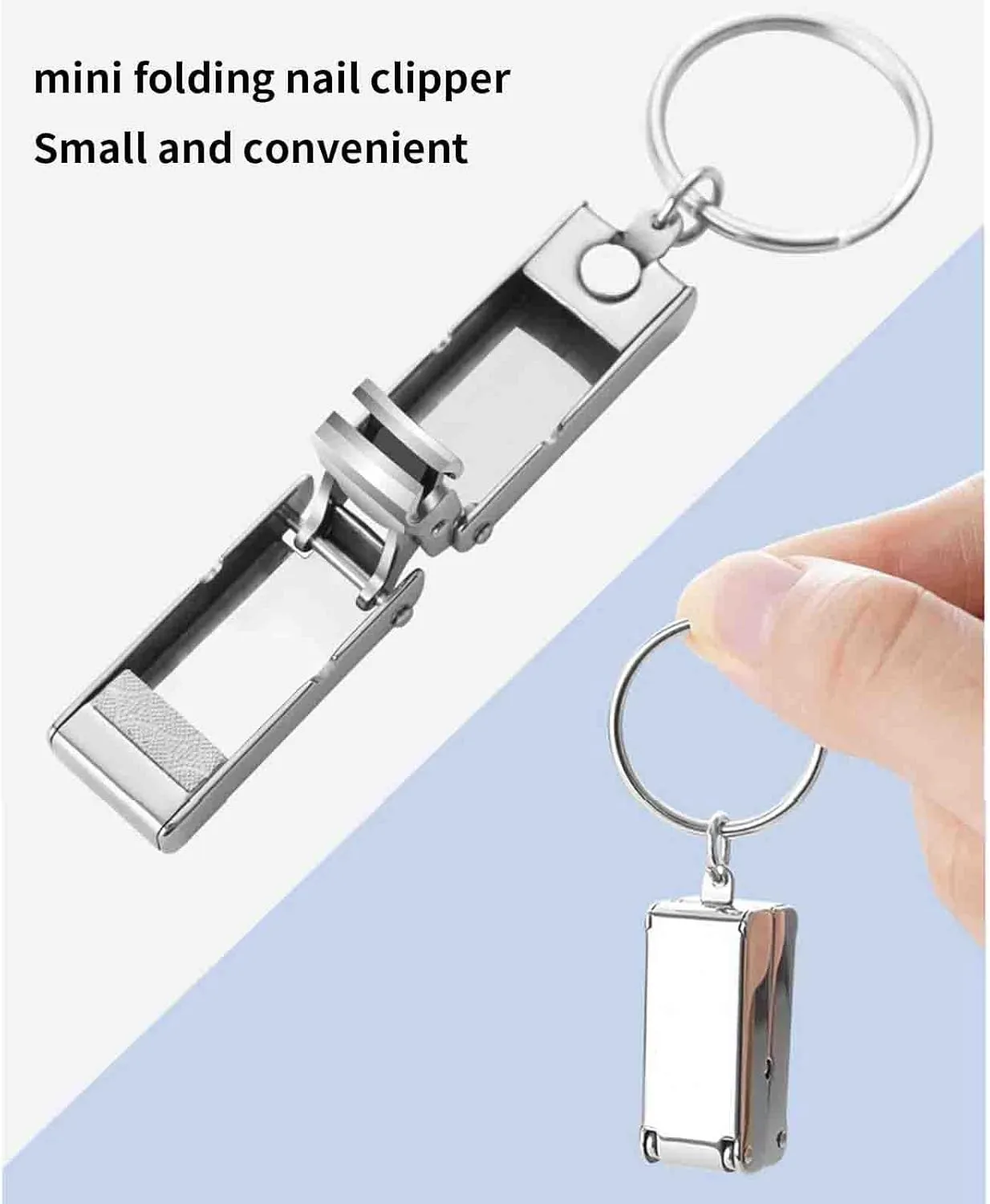 JUSHZ Nail Clippers Set for Men Toenail Clippers Toe Nail Clippers for Thick Nails for Women Fingernail Clippers Portable for Cats for Elderly Stainless Steel Foldable Mini Portable (4.5x1cm,Silver)