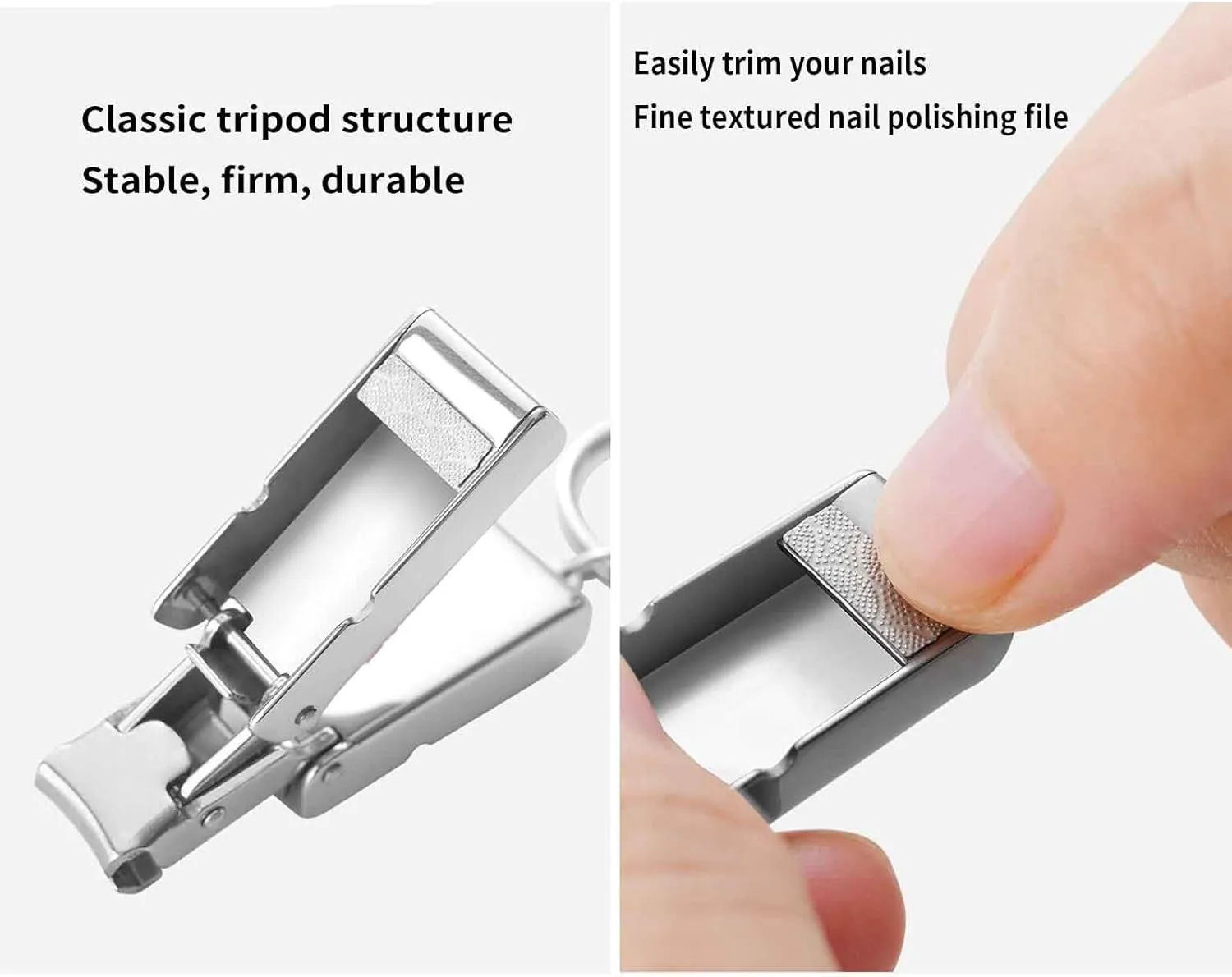JUSHZ Nail Clippers Set for Men Toenail Clippers Toe Nail Clippers for Thick Nails for Women Fingernail Clippers Portable for Cats for Elderly Stainless Steel Foldable Mini Portable (4.5x1cm,Silver)