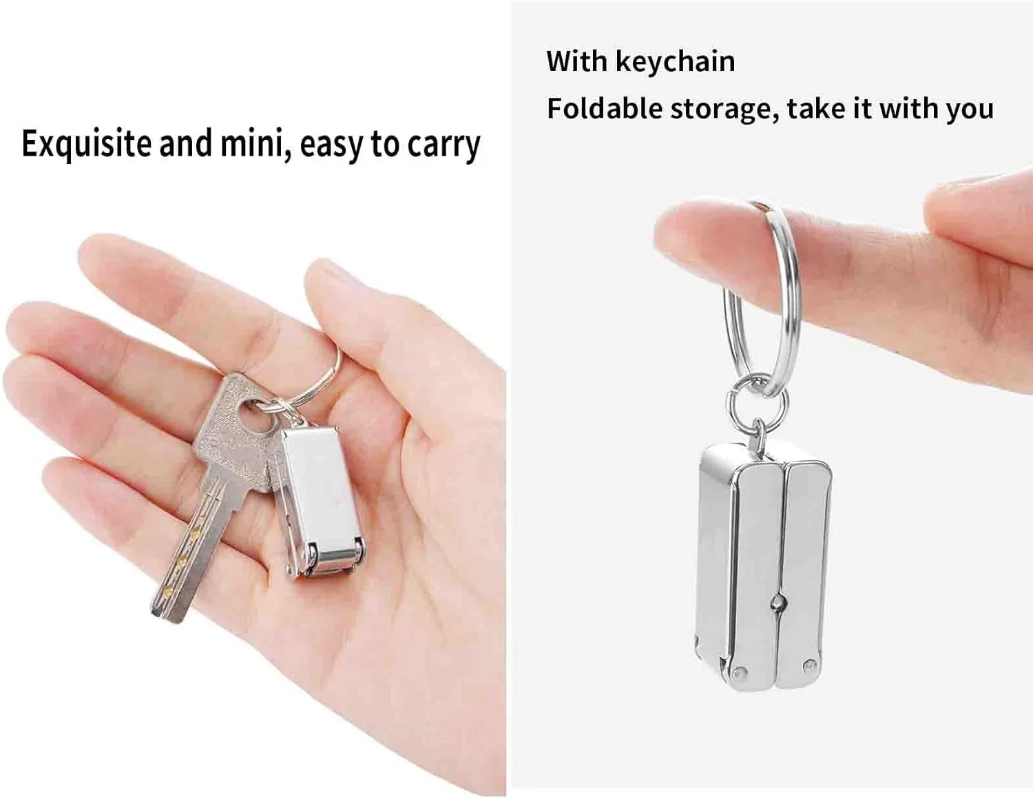 JUSHZ Nail Clippers Set for Men Toenail Clippers Toe Nail Clippers for Thick Nails for Women Fingernail Clippers Portable for Cats for Elderly Stainless Steel Foldable Mini Portable (4.5x1cm,Silver)