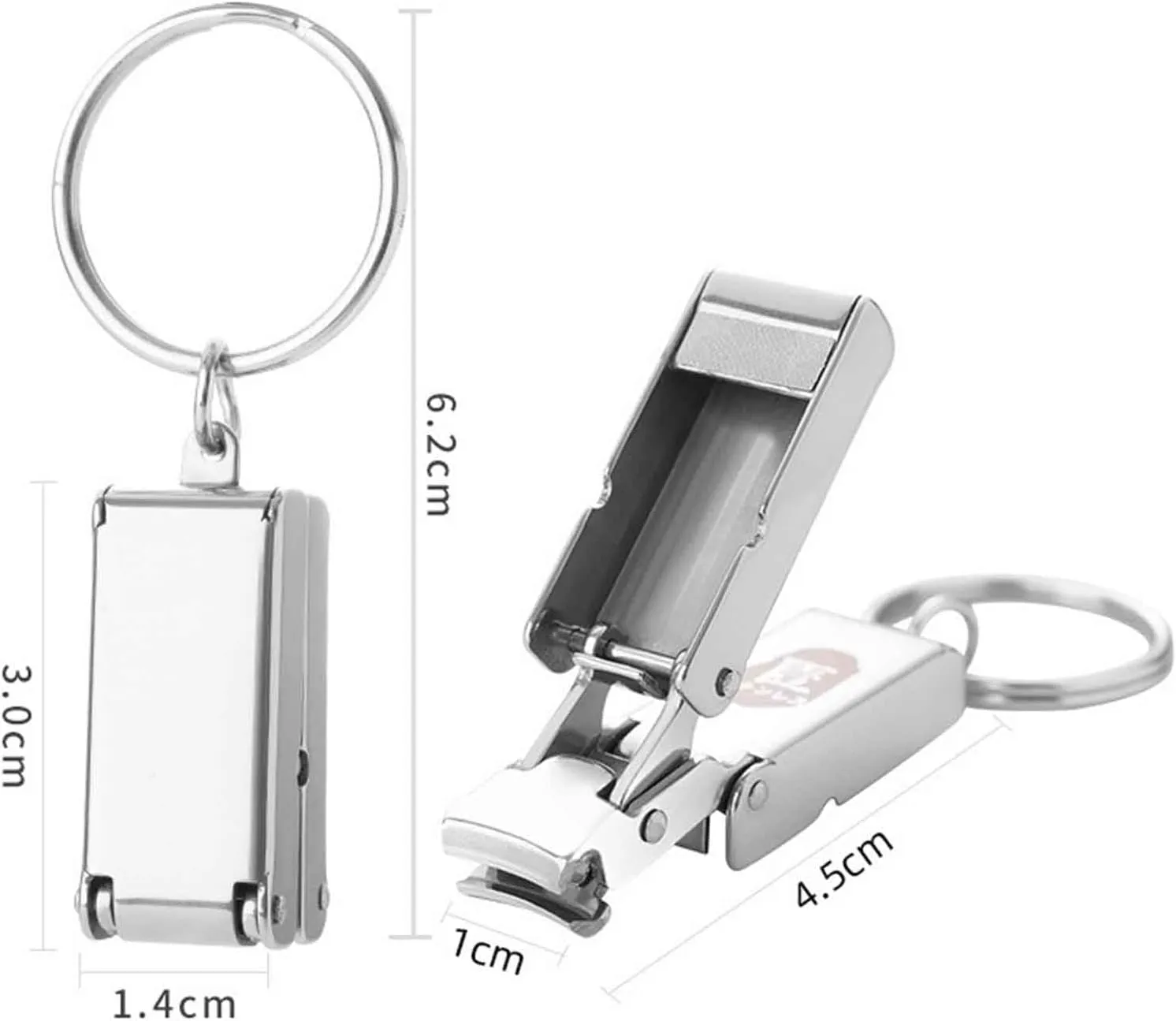 JUSHZ Nail Clippers Set for Men Toenail Clippers Toe Nail Clippers for Thick Nails for Women Fingernail Clippers Portable for Cats for Elderly Stainless Steel Foldable Mini Portable (4.5x1cm,Silver)
