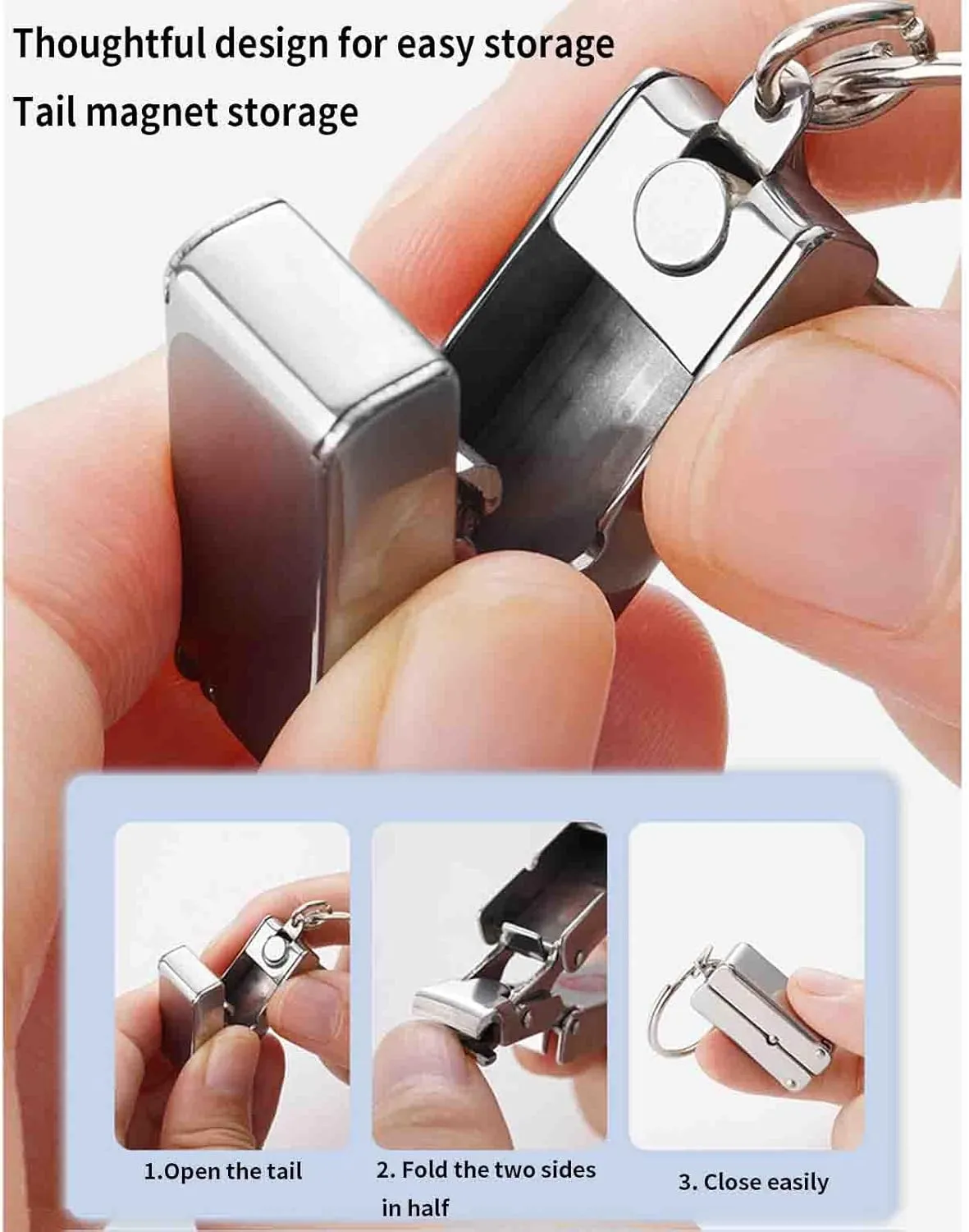 JUSHZ Nail Clippers Set for Men Toenail Clippers Toe Nail Clippers for Thick Nails for Women Fingernail Clippers Portable for Cats for Elderly Stainless Steel Foldable Mini Portable (4.5x1cm,Silver)