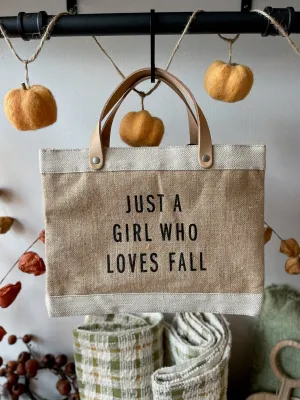 'Just a Girl who Loves Fall' Petite Market Bag