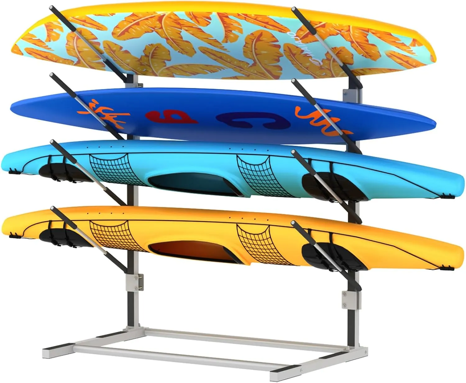 jxgzyy Kayak Storage Rack, Paddle Board Rack, Adjustable Kayak Racks for Outdoor Storage, Freestanding Surfboard Kayak Holder, Kayak Stand for Indoor, Outdoor, Garage, Shed, Dock
