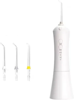 JYYBN Teeth Cleaner Electric Portable Water Flosser,USB Rechargeable Waterproof Teeth Cleaner for Home,with 3 Modes, 360° Rotatable Nozzle,230ml Removable Water Tank, Suitable for Business Trip