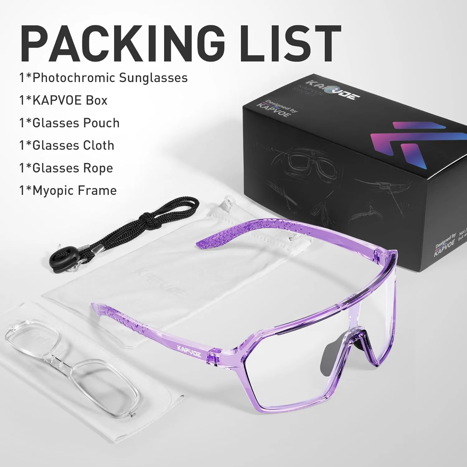 KAPVOE Photochromic Cycling Glasses Men Mountain Bike Glasses Women Clear MTB Sports Sunglasses Bicycle Triathlon Running