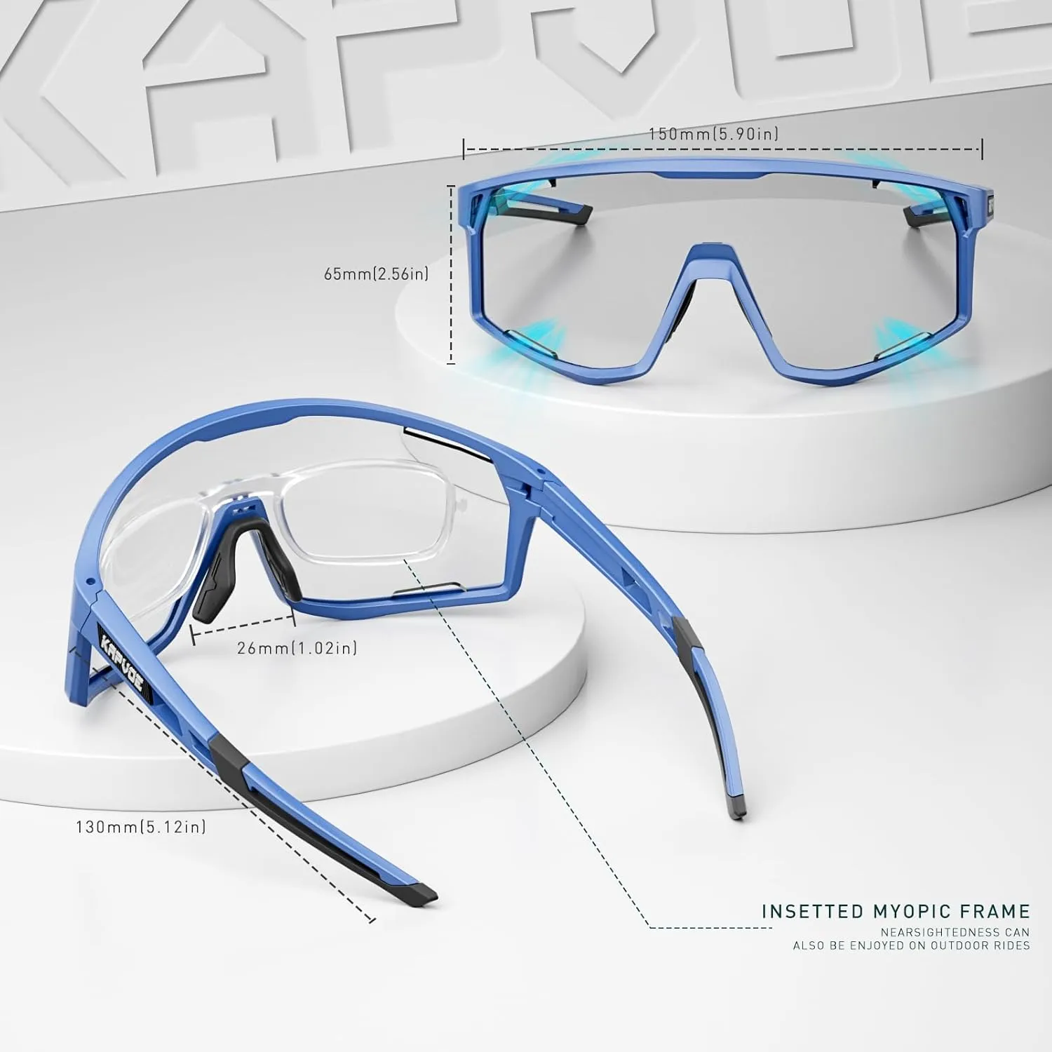 KAPVOE Photochromic Cycling Glasses Men Mountain Bike Sunglasses Women Clear MTB Sports Goggles Bicycle Triathlon K180