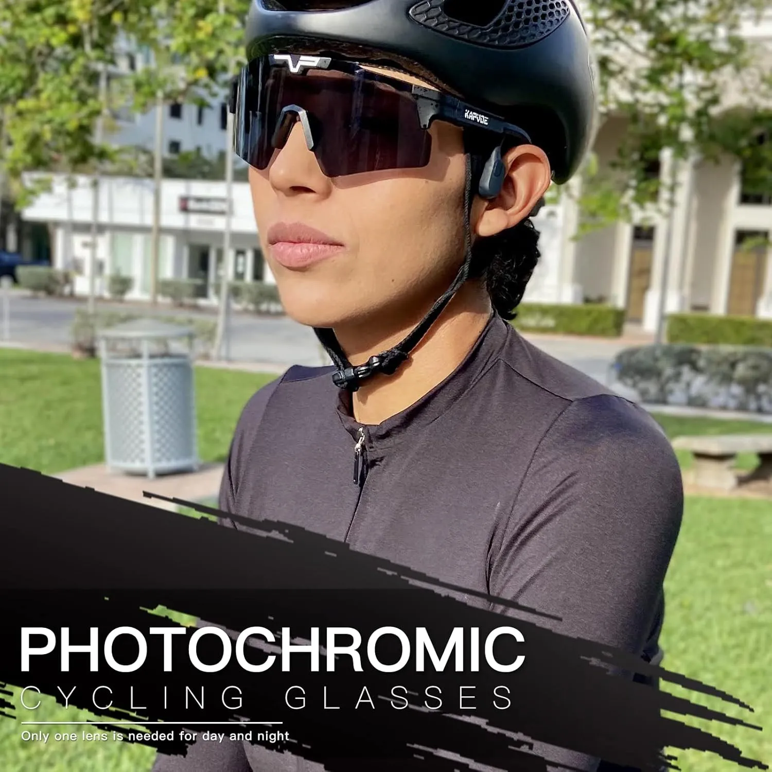 KAPVOE Photochromic Cycling Glasses Sports Sunglasses Mountain Bike Gasses Clear MTB Glasses Men Women Bicycle Riding Glasses