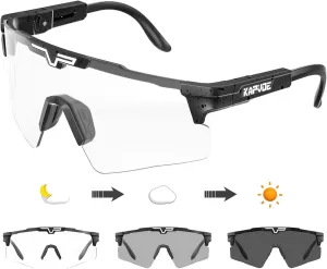 KAPVOE Photochromic Cycling Glasses Sports Sunglasses Mountain Bike Gasses Clear MTB Glasses Men Women Bicycle Riding Glasses