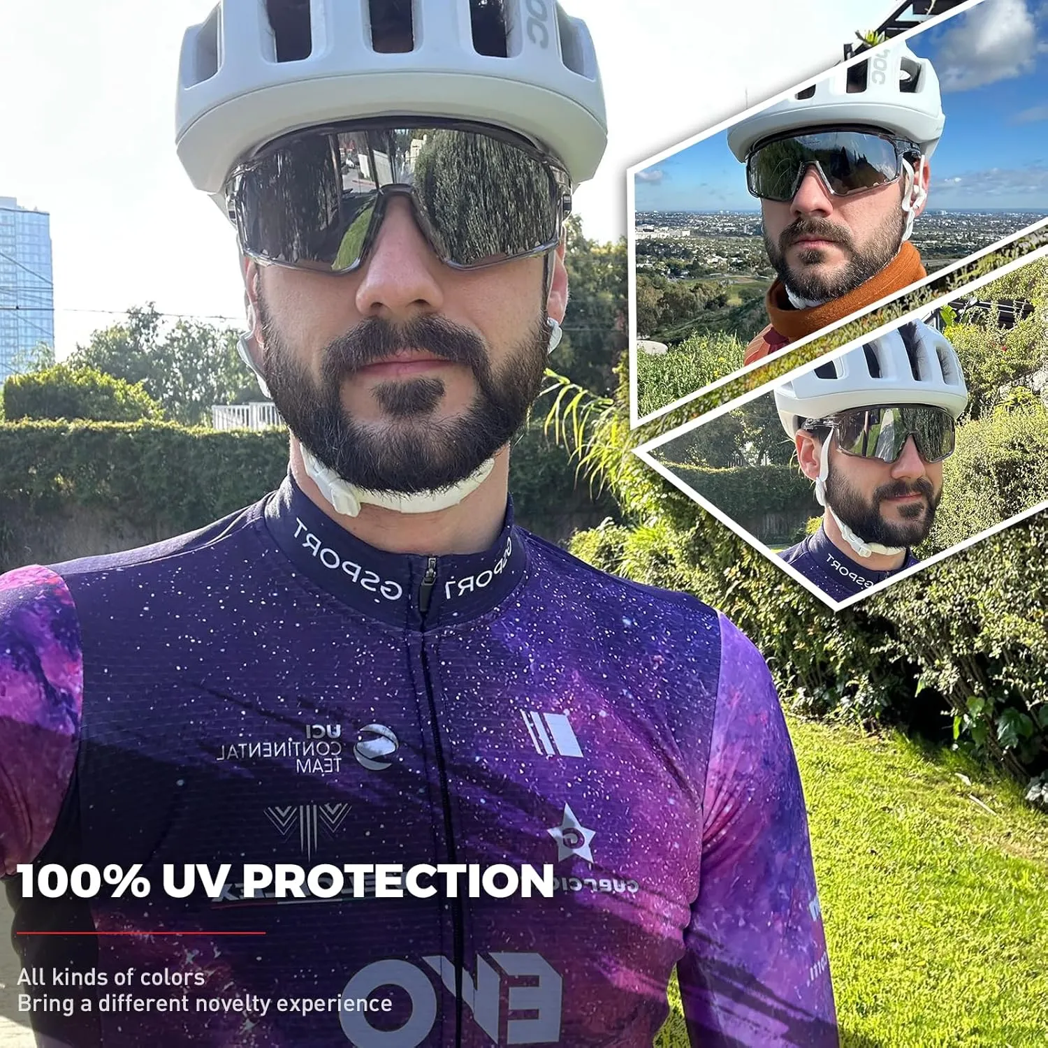 KAPVOE Polarized Cycling Glasses Men Women Mountain Bike Glasses MTB Riding TR90 Sport Sunglasses Running Bicycle K76
