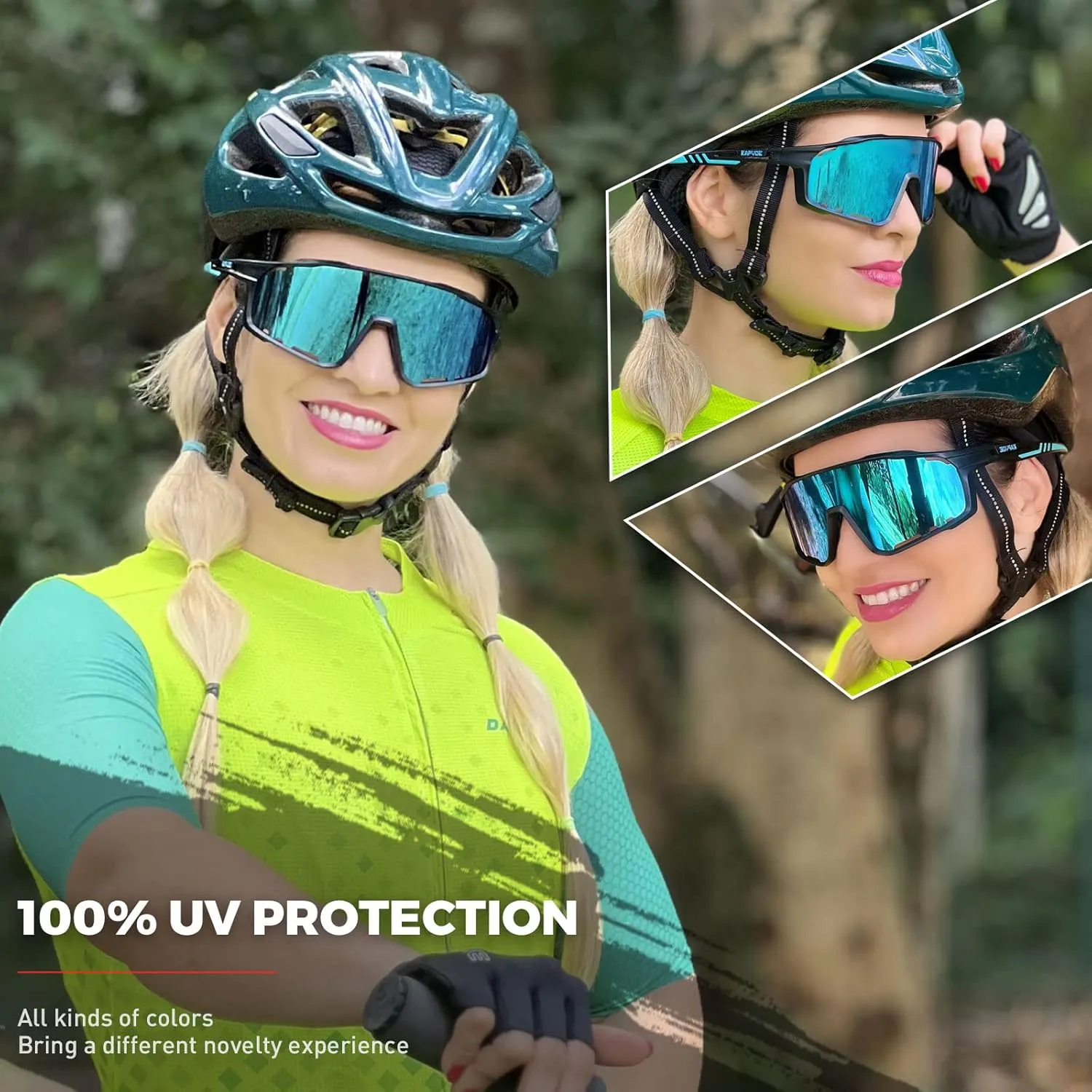 KAPVOE Polarized Cycling Glasses Men Women Mountain Bike Glasses MTB Riding TR90 Sport Sunglasses Running Bicycle K76