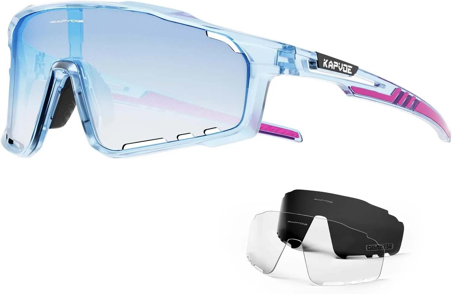 KAPVOE Polarized Cycling Glasses Men Women Mountain Bike Glasses MTB Riding TR90 Sport Sunglasses Running Bicycle K76