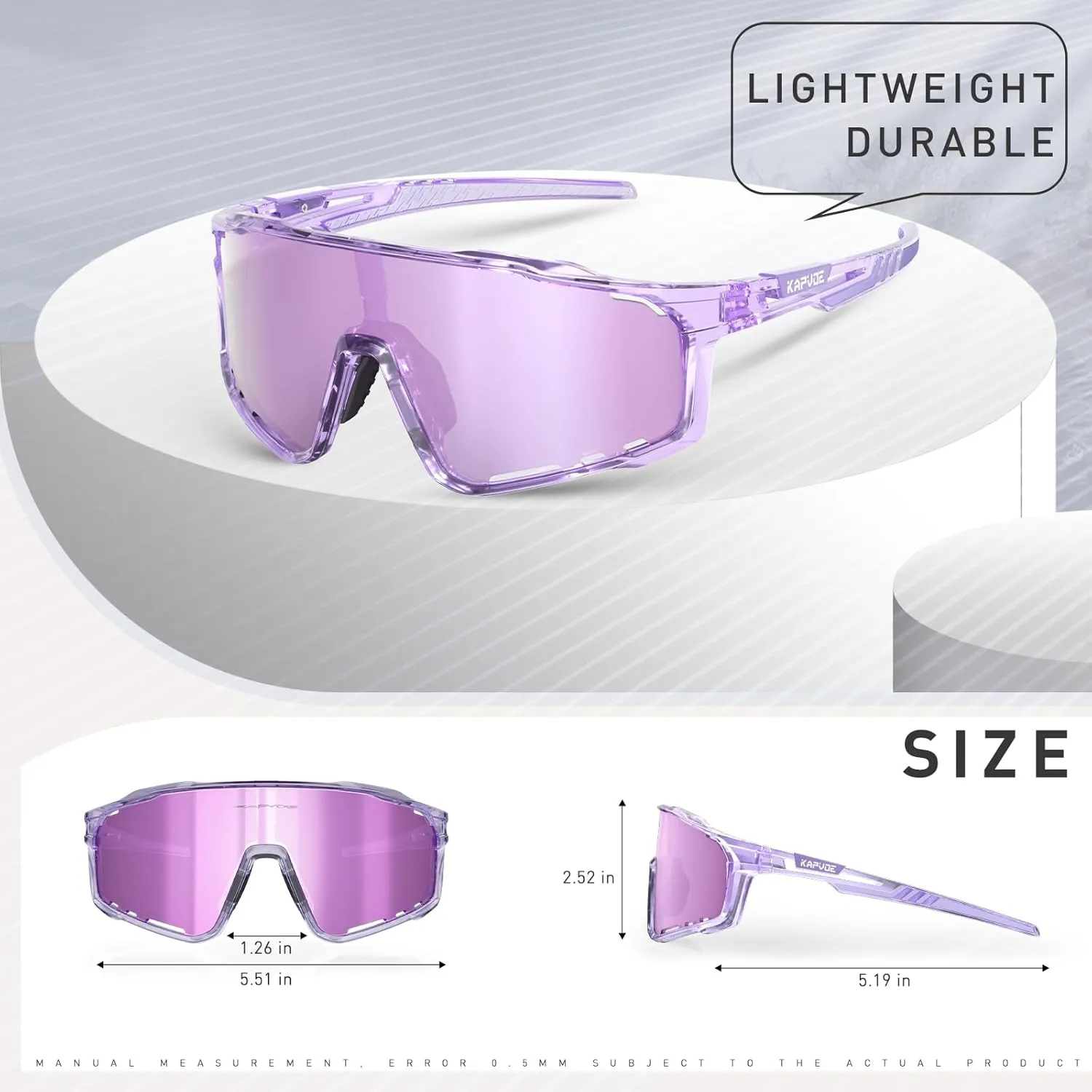 KAPVOE Polarized Cycling Glasses Men Women Mountain Bike Glasses MTB Riding TR90 Sport Sunglasses Running Bicycle K76
