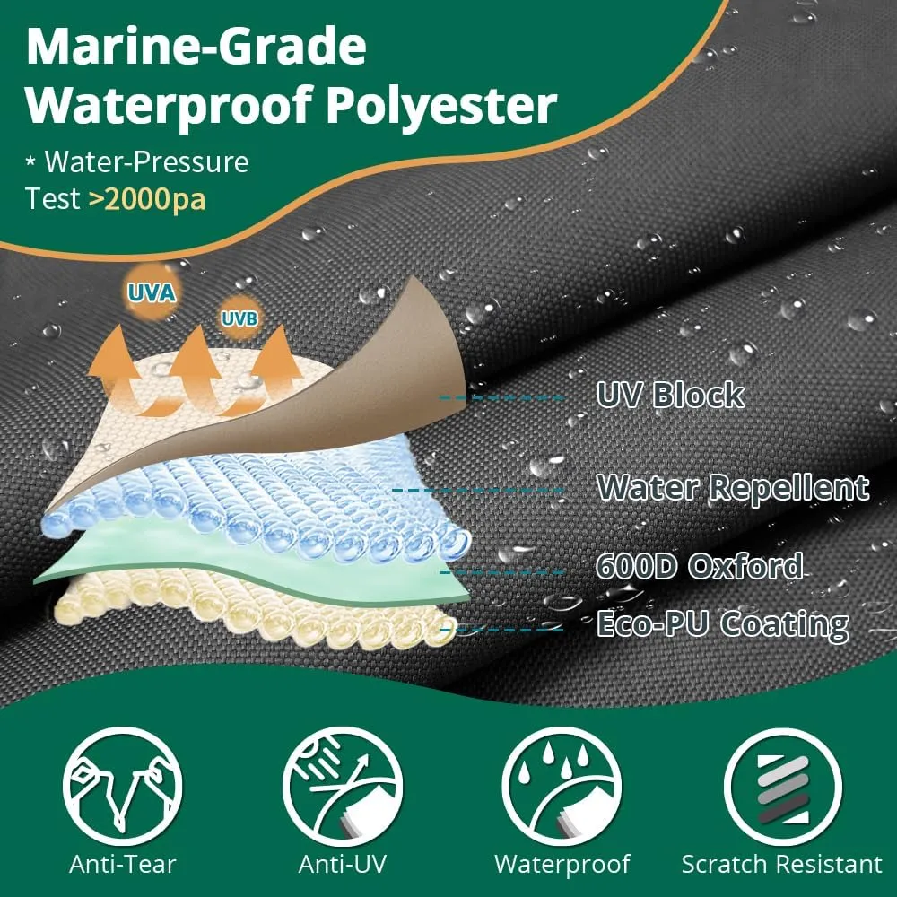 Kayak Covers 16ft 600D Tear Resistant Trailerable Kayak Cover for Outdoor Storage, Waterproof & UV-Proof Heavy Duty Canoe Cover for Indoor/Outdoor Storage(Grey) Fit 16-18ft Kayak Storage