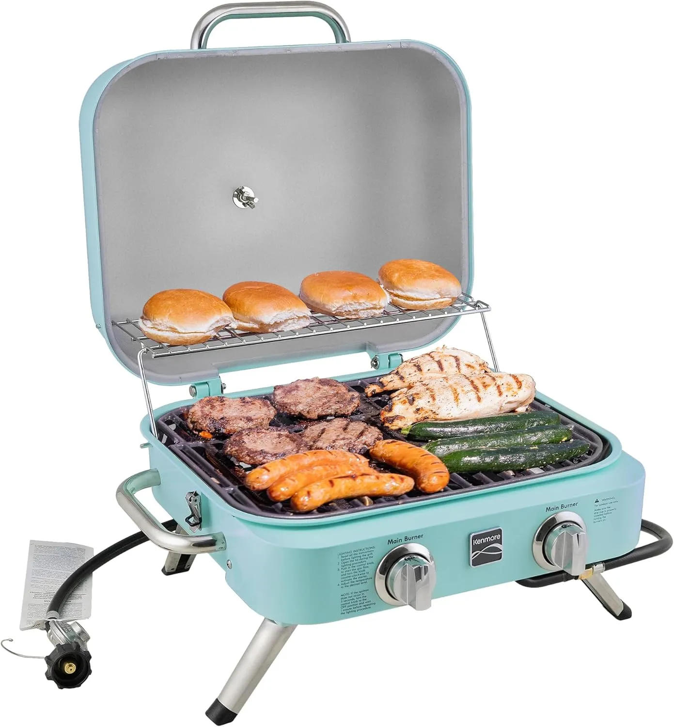 Kenmore 2-Burner Portable Tabletop Retro Gas Grill
