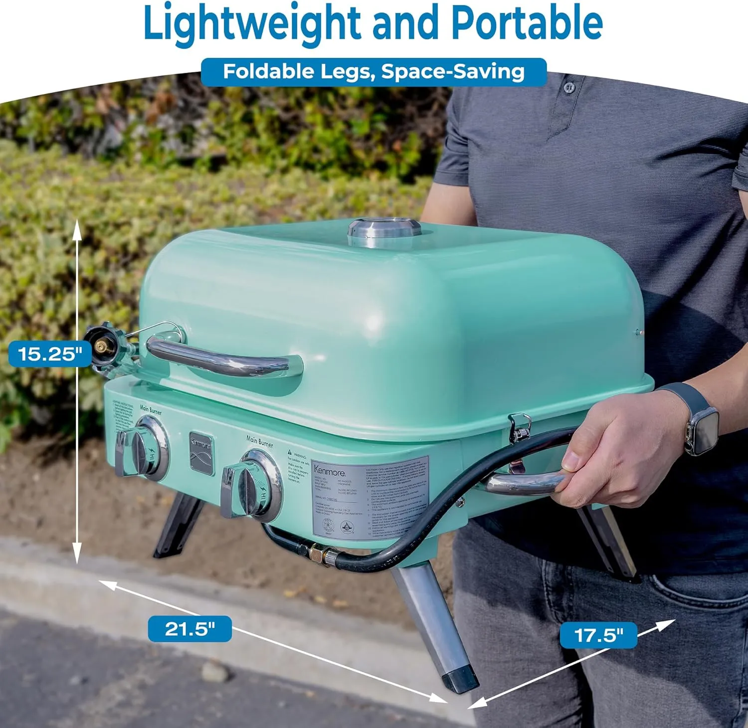 Kenmore 2-Burner Portable Tabletop Retro Gas Grill