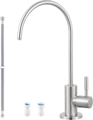 KES Drinking Water Faucet, Reverse Osmosis Faucet Filtered Water for Kitchen Sink RO Faucets for Reverse Osmosis Systems 304 Stainless Steel Brushed Finish, Z504CLFF18-BS