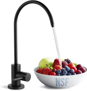 KES Reverse Osmosis Faucet NSF Black RO Lead-Free Water Filter Faucet Drinking Water Faucets Kitche Faucet 304 Stainless Steel, Z504CLFF18-BK