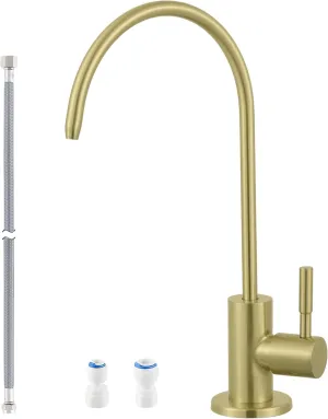 KES RO Faucet Water Filter Faucet Non-Air-Gap Drinking Water Beverage Faucets for Reverse Osmosis Systems Filtration System 304 Stainless Steel Brushed Gold, Z504CLFF18-BZ