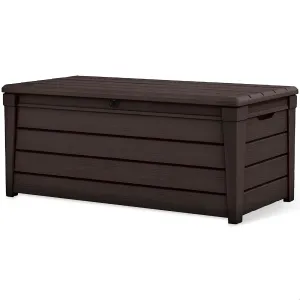 Keter Outdoor Storage Deck Box, Waterproof Patio & Pool Bin, Large, 120 Gallon, Brown