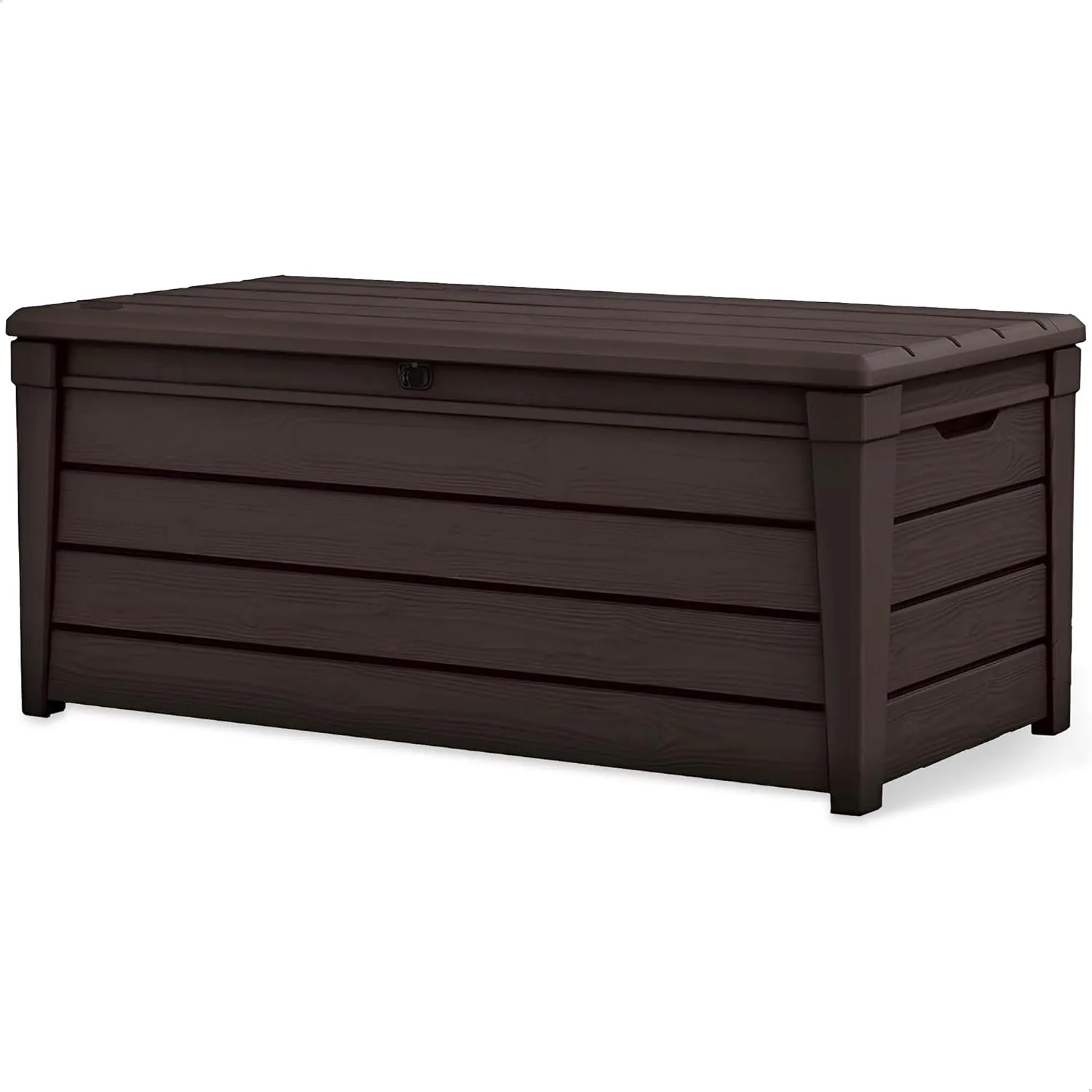 Keter Outdoor Storage Deck Box, Waterproof Patio & Pool Bin, Large, 120 Gallon, Brown