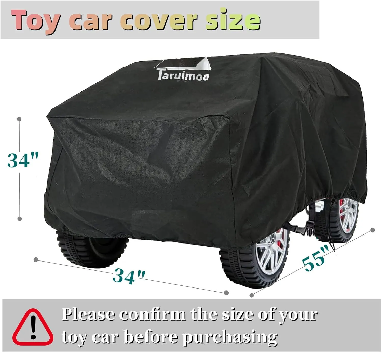 Kids Ride-On Toy Car Cover, Outdoor Heavy Duty Waterproof Cover for Electric Battery-Powered Children's Wheeled Kids Car- Universal Fit For(55" L x 34" W x 34" H) (SUV Car's)