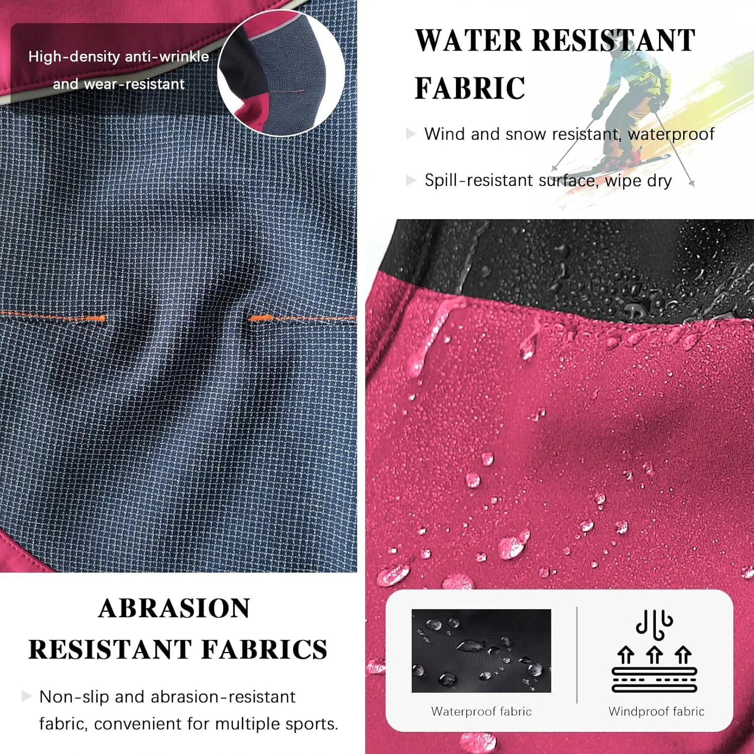 Kids Snow Ski Pants Hiking Boys Girls Outdoor Waterproof Windproof Fleece Warm Snowboard Pants