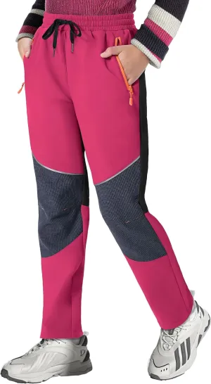 Kids Snow Ski Pants Hiking Boys Girls Outdoor Waterproof Windproof Fleece Warm Snowboard Pants