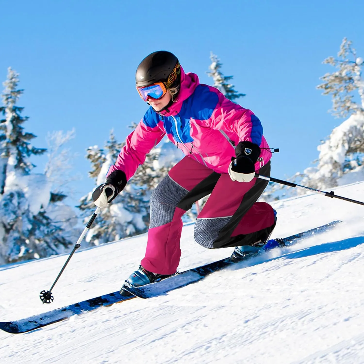 Kids Snow Ski Pants Hiking Boys Girls Outdoor Waterproof Windproof Fleece Warm Snowboard Pants