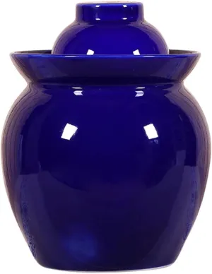 Kimchi Fermentation Container,Chinese Ceramic Pickle Jar with Lids,Fermentation Jar, Fermentation Jars Ceramic Pots, Sealed Fermentation Jars with Lids, Sauerkraut C Blue-1.5Kg