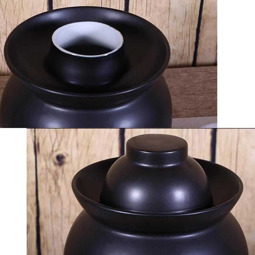 Kimchi Fermentation Container,Chinese Ceramic Pickle Jar with Lids,Fermentation Jar, Fermentation Jars Ceramic Pots, Sealed Fermentation Jars with Lids, Sauerkraut C Blue-1.5Kg