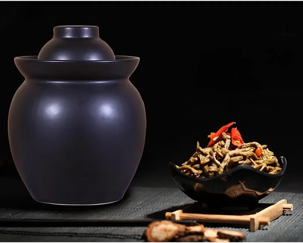 Kimchi Fermentation Container,Chinese Ceramic Pickle Jar with Lids,Fermentation Jar, Fermentation Jars Ceramic Pots, Sealed Fermentation Jars with Lids, Sauerkraut C Blue-1.5Kg