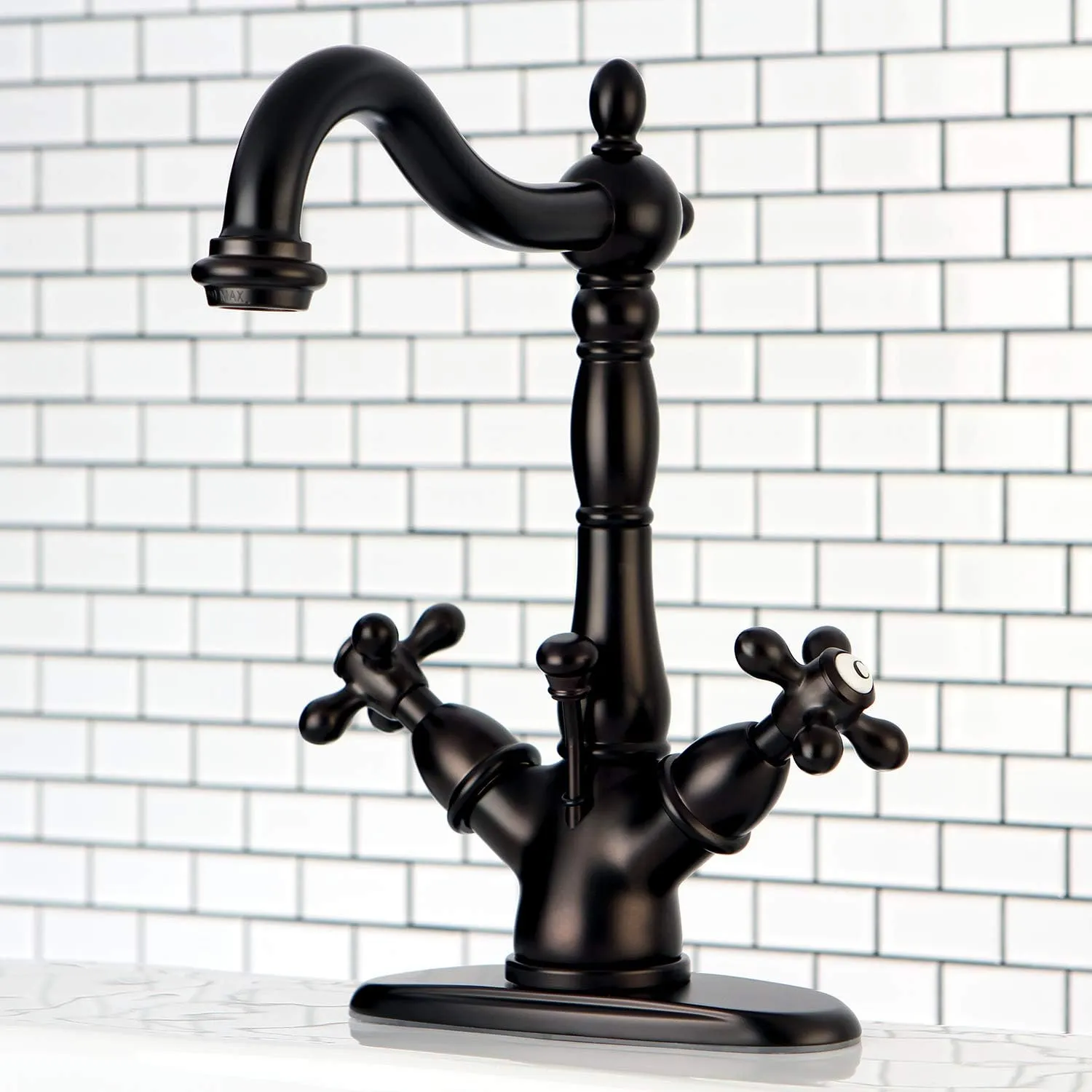 Kingston Brass KS1435AX Heritage Bathroom Faucet, 6-1/2-Inch, Oil Rubbed Bronze