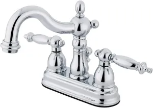 Kingston Brass KS1601TL Heritage 4" Centerset Bathroom Faucet, 4-3/4 inch Spout Reach, Polished Chrome