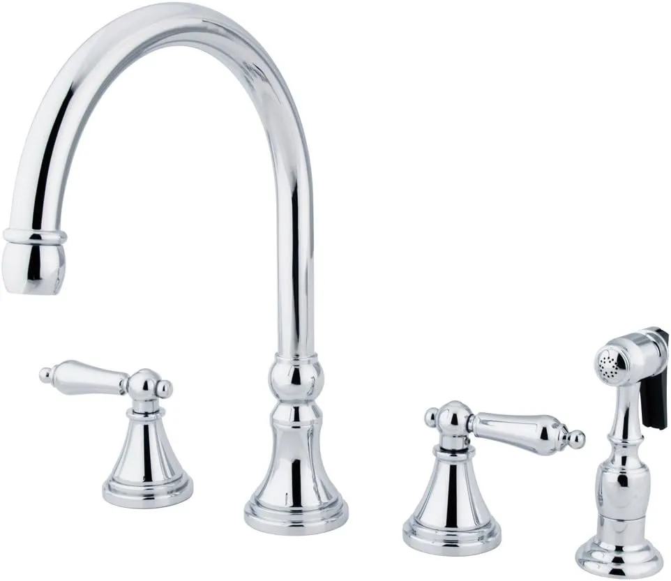 Kingston Brass KS2791ALBS Governor Widespread Kitchen Faucet, 8-1/4", Polished Chrome