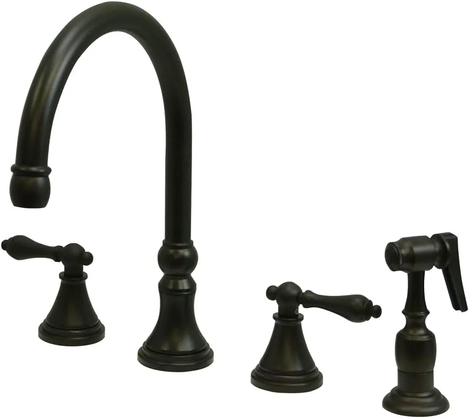Kingston Brass KS2795ALBS Governor Widespread Kitchen Faucet, 8-1/4" Spout Reach, Oil-Rubbed Bronze
