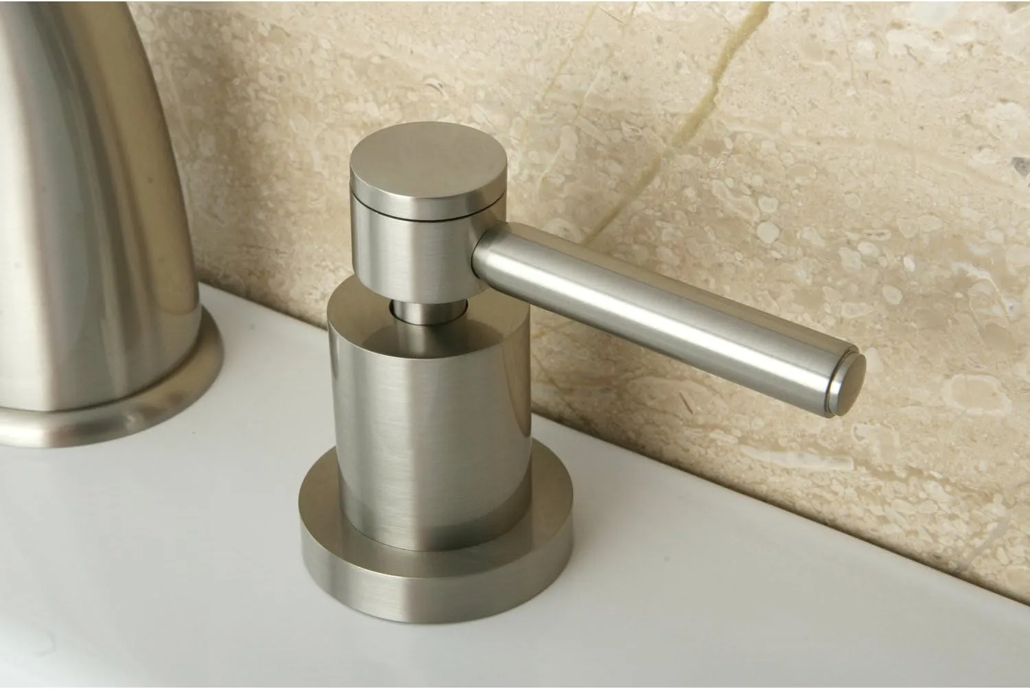 Kingston Brass KS2968DL Concord Widespread Bathroom Faucet, 8-Inch Adjustable Center, Brushed Nickel