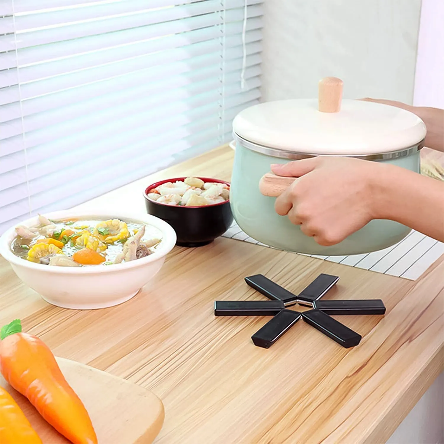 Kitchen Non-Slip for Foldable Hotmat Eye-catching Heat-Resistant Digital Plastic