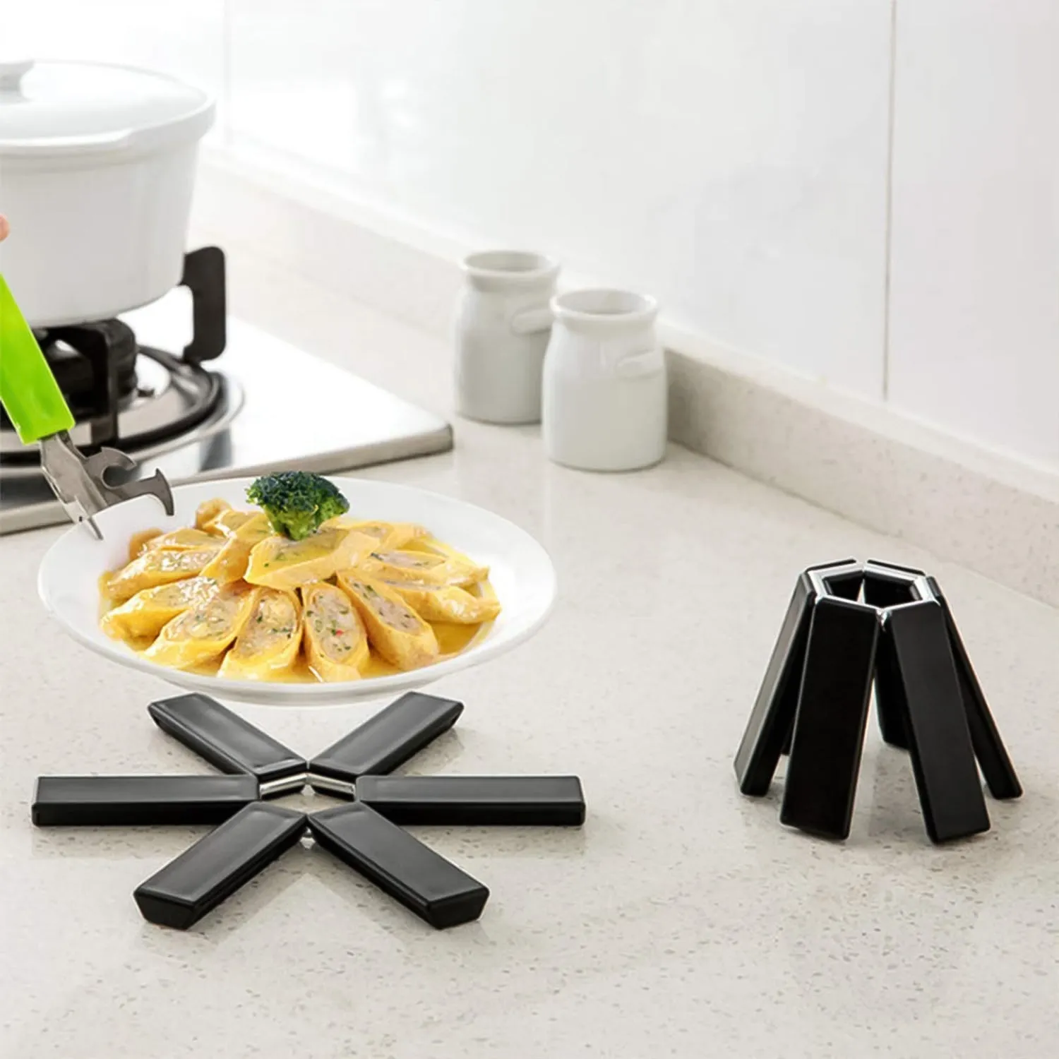 Kitchen Non-Slip for Foldable Hotmat Eye-catching Heat-Resistant Digital Plastic