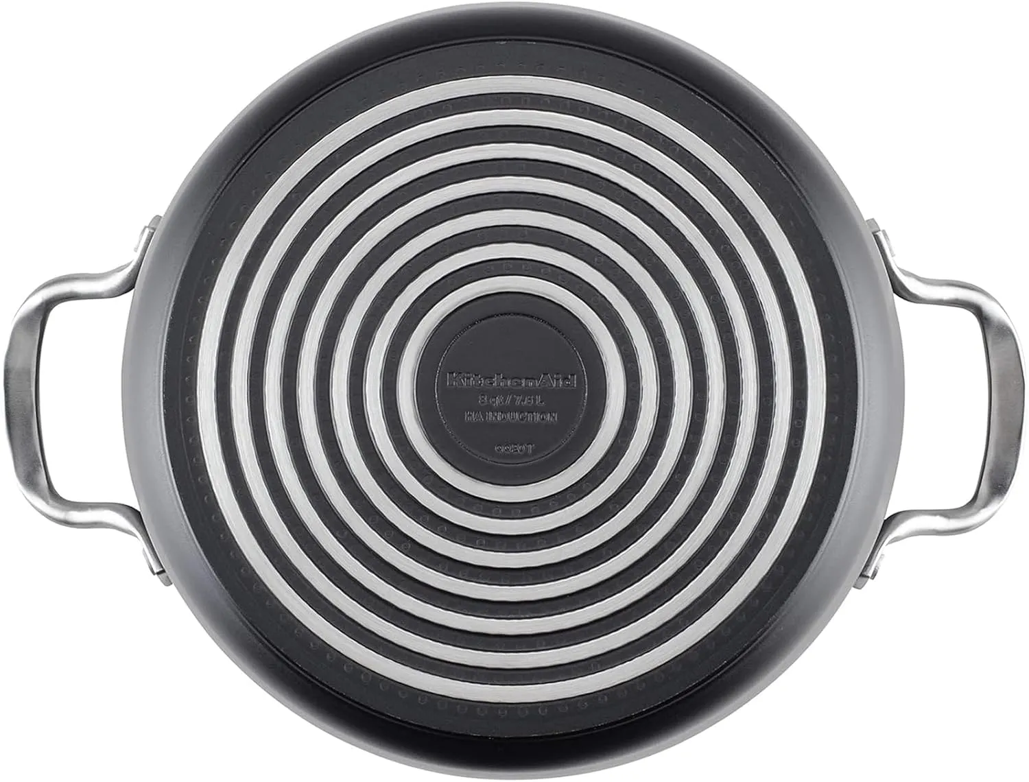 KitchenAid Hard Anodized Induction Nonstick Stock Pot/Stockpot with Lid, 8 Quart, Matte Black