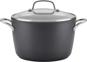 KitchenAid Hard Anodized Induction Nonstick Stock Pot/Stockpot with Lid, 8 Quart, Matte Black
