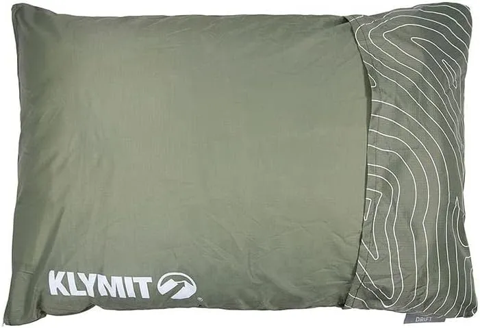 Klymit Drift Shredded Memory Foam Camping Pillow and Insulated Static V Inflatable Sleeping Pad Bundle for Outdoor Use