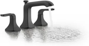 Kohler Rubicon 8 in. Widespread 2-Handle Bathroom Faucet in Matte Black (Valve Included)