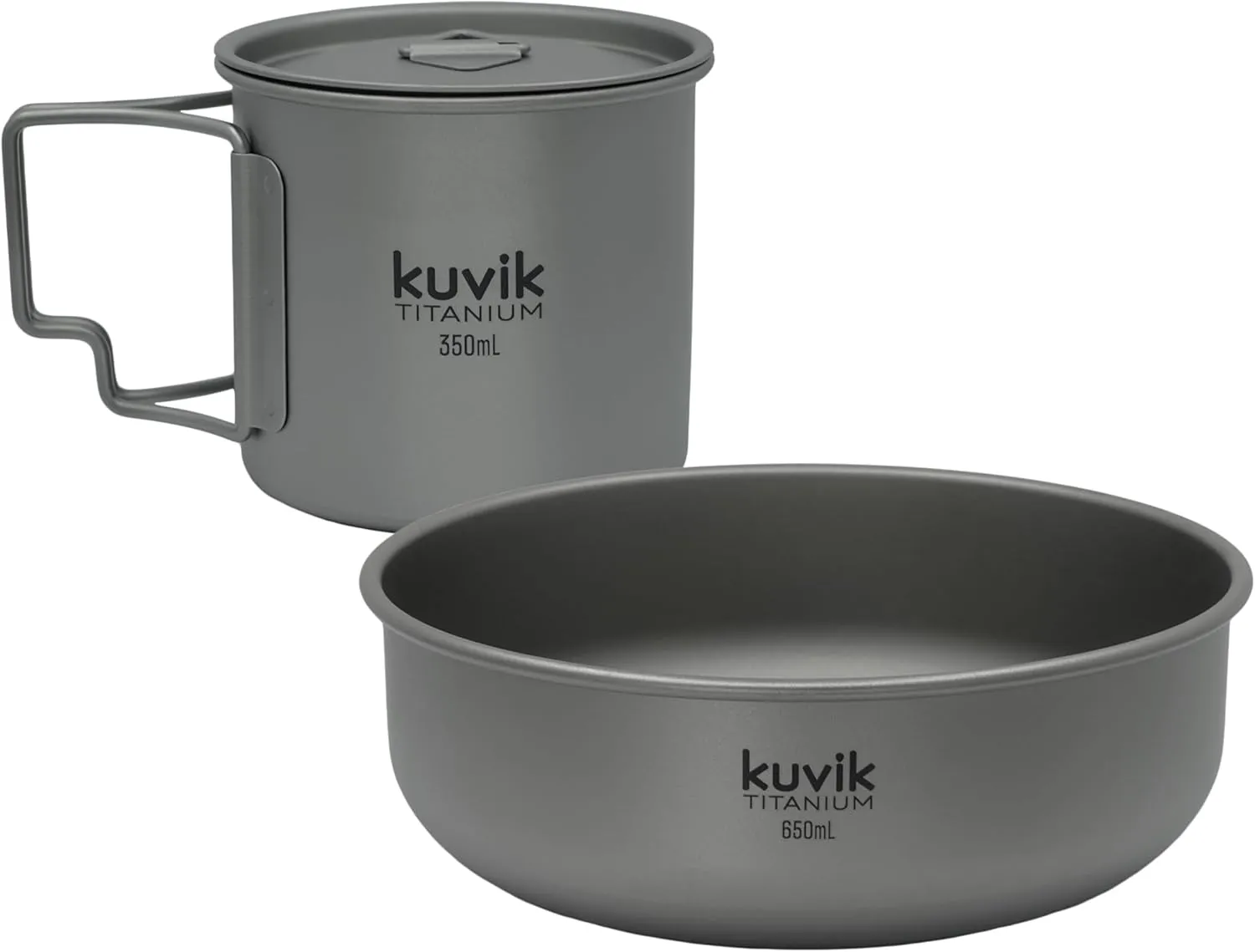 Kuvik 350ml (11.8 oz) Titanium Cup & 650ml (22 oz) Titanium Bowl Bundle
