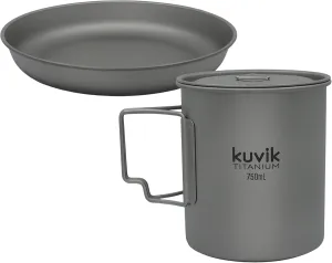 Kuvik Titanium 195mm (7.7") Plate & 750ml (25.4 oz) Titanium Pot Bundle