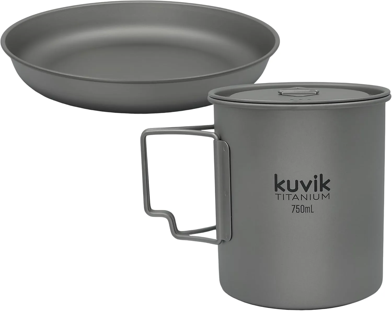 Kuvik Titanium 195mm (7.7") Plate & 750ml (25.4 oz) Titanium Pot Bundle
