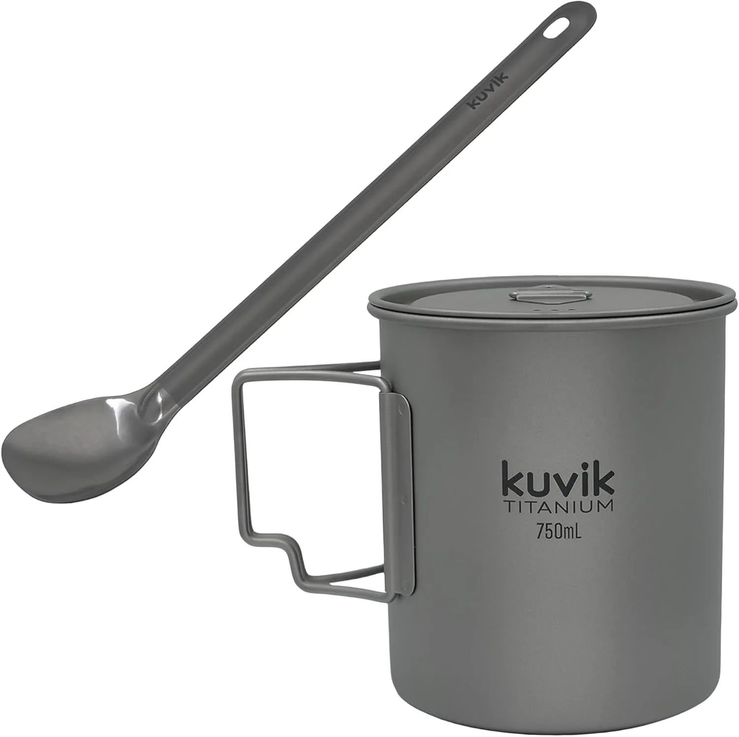 Kuvik Titanium Spoon & 750ml (25.4 oz) Titanium Pot Bundle