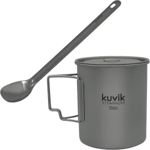 Kuvik Titanium Spoon & 750ml (25.4 oz) Titanium Pot Bundle