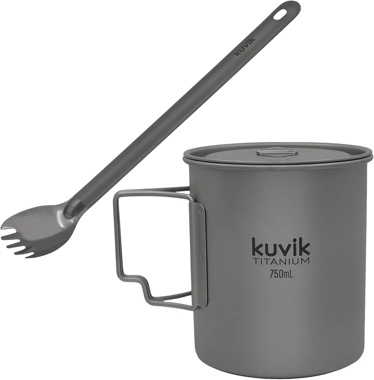 Kuvik Titanium Spork & 750ml (25.4 oz) Titanium Pot Bundle