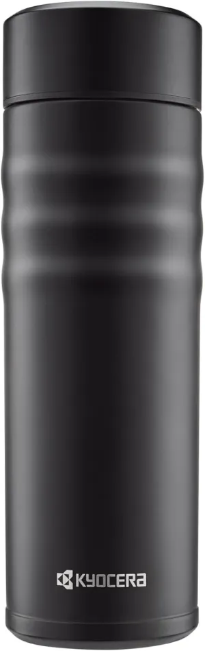 Kyocera Travel Mug with Twist Top, 17oz, Jet Black